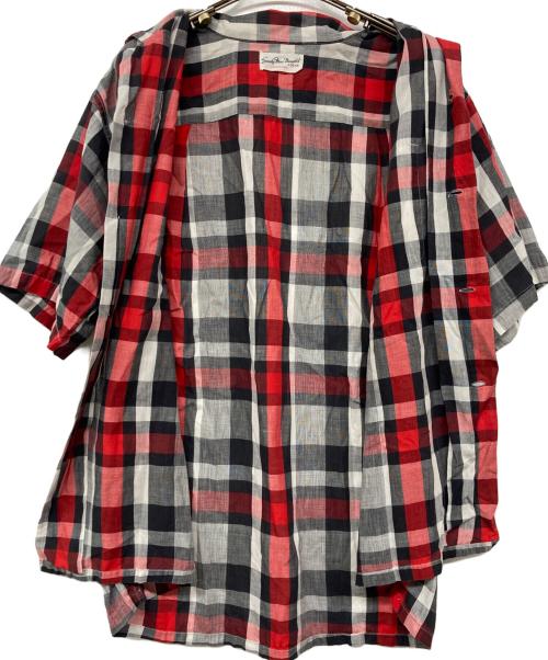 Sandy mac Donald（サンディマクドナルド）Sandy mac Donald (サンディマクドナルド) コットンチェックS/Sシャツ レッド×ブラック サイズ:Mの古着・服飾アイテム