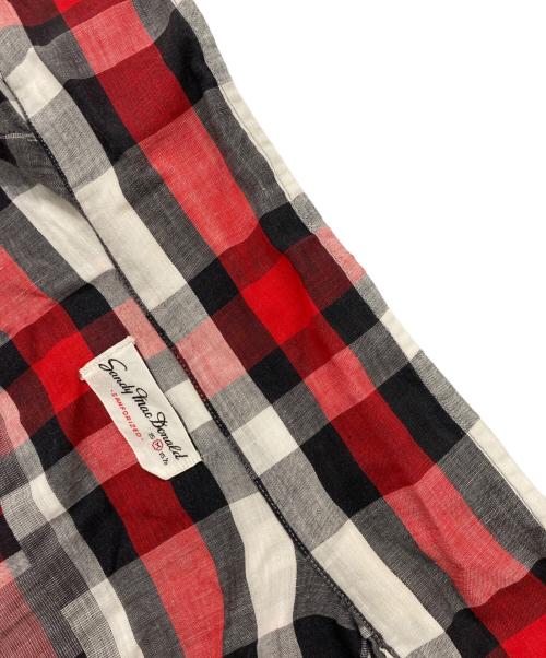 Sandy mac Donald（サンディマクドナルド）Sandy mac Donald (サンディマクドナルド) コットンチェックS/Sシャツ レッド×ブラック サイズ:Mの古着・服飾アイテム