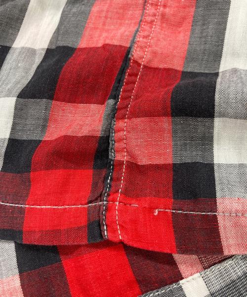 Sandy mac Donald（サンディマクドナルド）Sandy mac Donald (サンディマクドナルド) コットンチェックS/Sシャツ レッド×ブラック サイズ:Mの古着・服飾アイテム