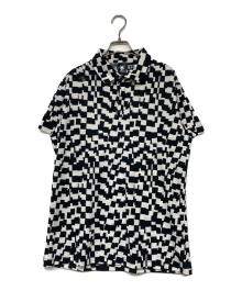 DESCENTE GOLF（デサントゴルフ）の古着「総柄ポロシャツ」｜ホワイト×ブラック