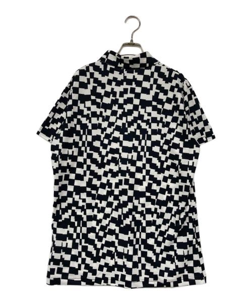 DESCENTE GOLF（デサントゴルフ）DESCENTE GOLF (デサントゴルフ) 総柄ポロシャツ ホワイト×ブラック サイズ:XOの古着・服飾アイテム