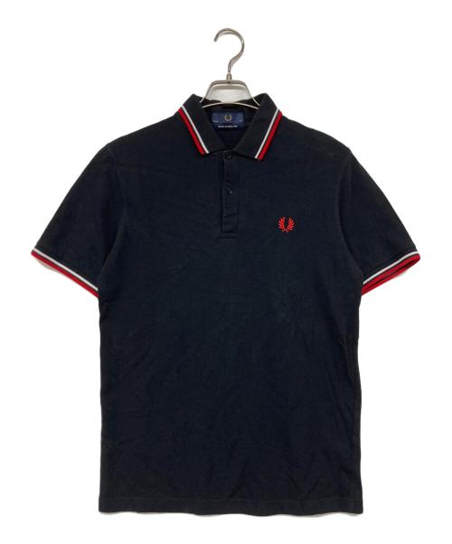 FRED PERRY（フレッドペリー）FRED PERRY (フレッドペリー) ポロシャツ ブラック×レッド サイズ:40の古着・服飾アイテム