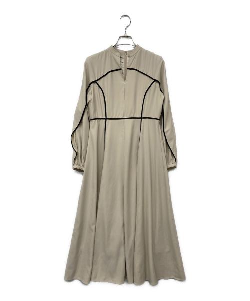 anuans（アニュアンス）anuans (アニュアンス) バイカラートリミングデザインワンピース ベージュ サイズ:Fの古着・服飾アイテム