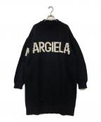 MM6 Maison Margielaエムエムシックスメゾンマルジェラ）の古着「ブランドロゴ長袖ニットワンピース」｜ブラック