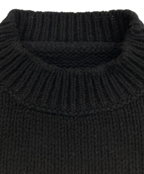 MM6 Maison Margiela（エムエムシックスメゾンマルジェラ）MM6 Maison Margiela (エムエムシックスメゾンマルジェラ) ブランドロゴ長袖ニットワンピース ブラック サイズ:16Yの古着・服飾アイテム