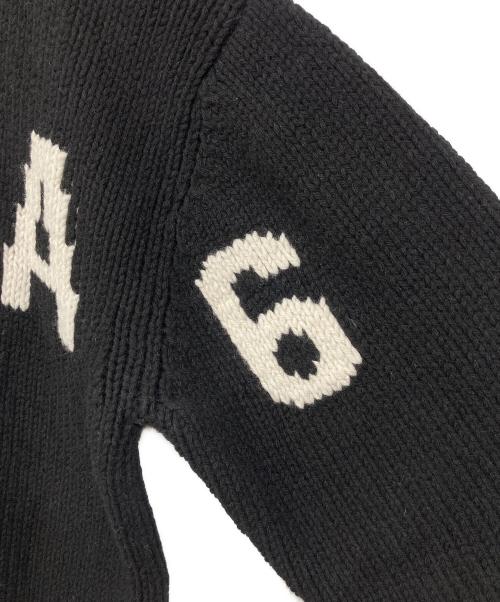 MM6 Maison Margiela（エムエムシックスメゾンマルジェラ）MM6 Maison Margiela (エムエムシックスメゾンマルジェラ) ブランドロゴ長袖ニットワンピース ブラック サイズ:16Yの古着・服飾アイテム