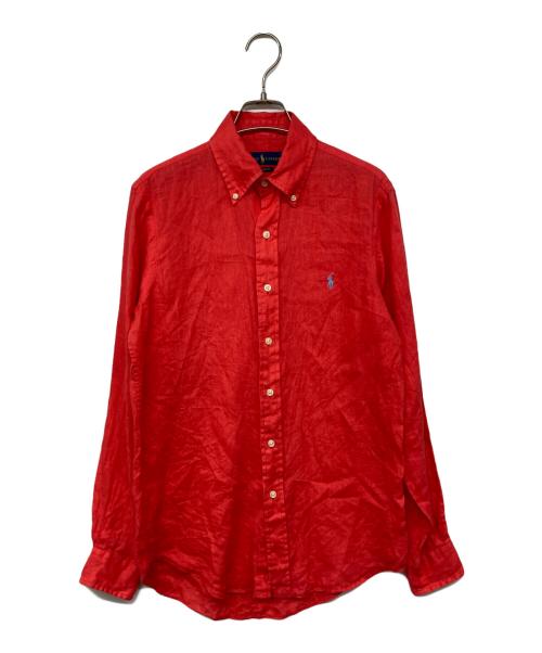 RALPH LAUREN（ラルフローレン）RALPH LAUREN (ラルフローレン) ボタンダウンリネンシャツ レッド サイズ:XSの古着・服飾アイテム