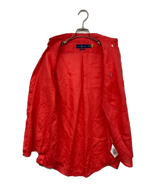 RALPH LAUREN（ラルフローレン）RALPH LAUREN (ラルフローレン) ボタンダウンリネンシャツ レッド サイズ:XSの古着・服飾アイテム