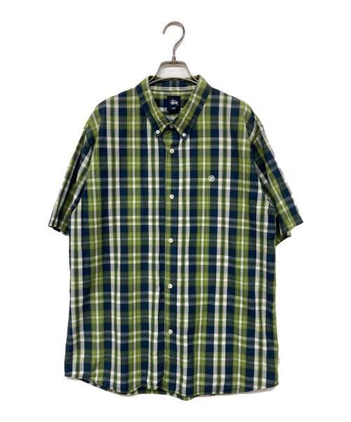 stussy（ステューシー）stussy (ステューシー) チェックボタンダウンシャツ グリーン サイズ:XLの古着・服飾アイテム