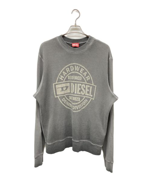 DIESEL（ディーゼル）DIESEL (ディーゼル) ワッフルロゴカットソー グレー サイズ:XLの古着・服飾アイテム