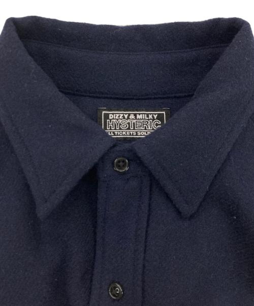 WIND AND SEA（ウィンダンシー）WIND AND SEA (ウィンダンシー) Hysteric Glamour (ヒステリックグラマー) 3rd WOOL SHIRT ネイビー サイズ:Lの古着・服飾アイテム