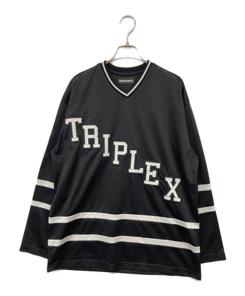 GOD SELECTION XXX（ゴッドセレクショントリプルエックス）GOD SELECTION XXX (ゴッドセレクショントリプルエックス) HOCKEY SHIRT ブラック サイズ:Mの古着・服飾アイテム