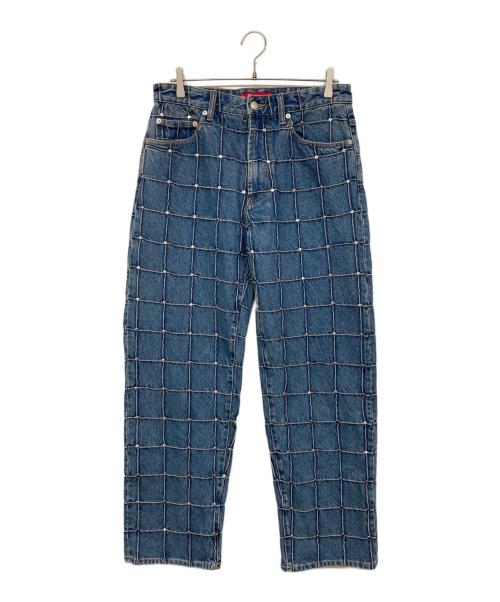 SUPREME（シュプリーム）Supreme (シュプリーム) studded seam loose fit jean/スタッズシームルーズフィットデニムパンツ ブルー サイズ:30の古着・服飾アイテム