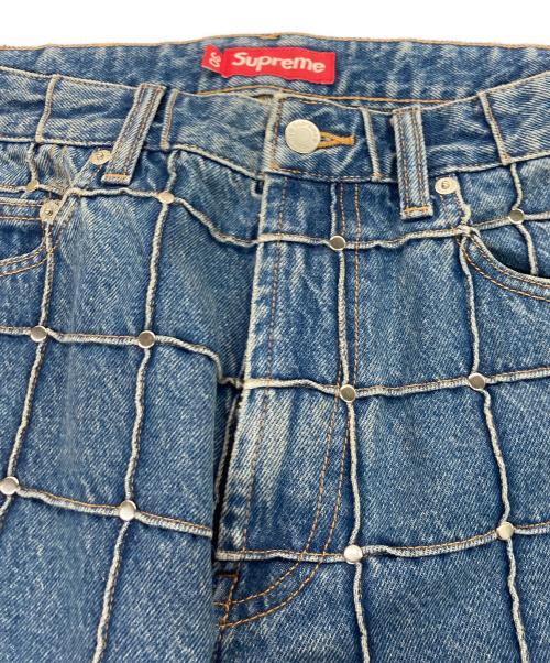 SUPREME（シュプリーム）Supreme (シュプリーム) studded seam loose fit jean/スタッズシームルーズフィットデニムパンツ ブルー サイズ:30の古着・服飾アイテム