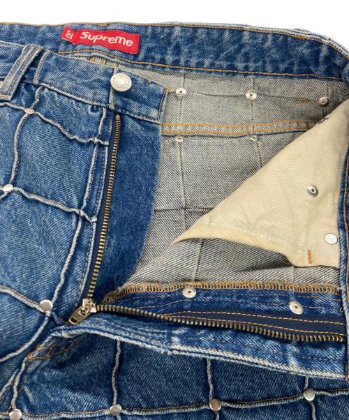 SUPREME（シュプリーム）Supreme (シュプリーム) studded seam loose fit jean/スタッズシームルーズフィットデニムパンツ ブルー サイズ:30の古着・服飾アイテム