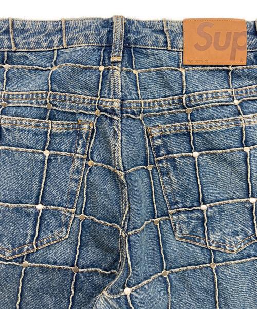SUPREME（シュプリーム）Supreme (シュプリーム) studded seam loose fit jean/スタッズシームルーズフィットデニムパンツ ブルー サイズ:30の古着・服飾アイテム