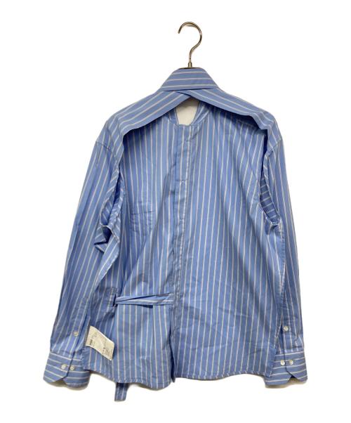 soduk（スドーク）soduk (スドーク) バックオープンストライプシャツ ブルー サイズ:記載なしの古着・服飾アイテム