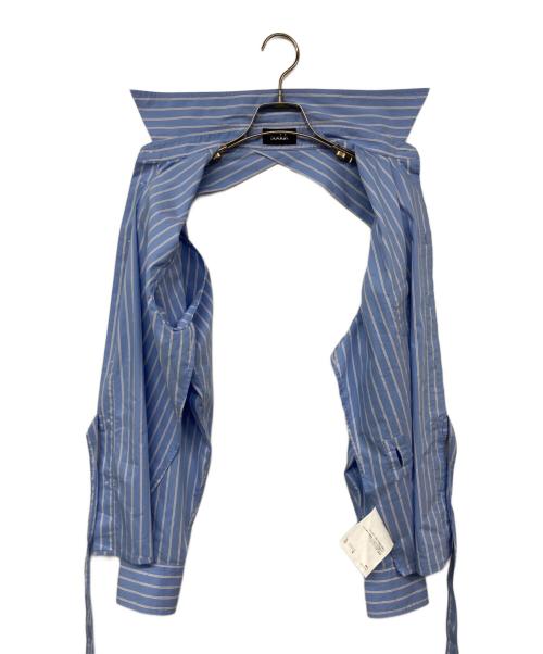 soduk（スドーク）soduk (スドーク) バックオープンストライプシャツ ブルー サイズ:記載なしの古着・服飾アイテム