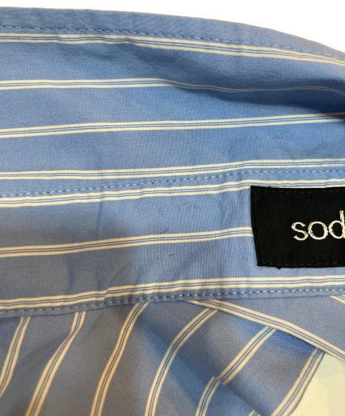 soduk（スドーク）soduk (スドーク) バックオープンストライプシャツ ブルー サイズ:記載なしの古着・服飾アイテム