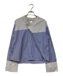 soduk（スドーク）の古着「ストライプデザインシャツ」｜ブルー