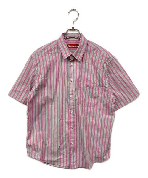 SUPREME（シュプリーム）Supreme (シュプリーム) Loose Fit Multi Stripe S/S Shirt/ルーズフィット マルチ ストライプ ピンク サイズ:Sの古着・服飾アイテム