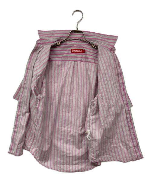 SUPREME（シュプリーム）Supreme (シュプリーム) Loose Fit Multi Stripe S/S Shirt/ルーズフィット マルチ ストライプ ピンク サイズ:Sの古着・服飾アイテム