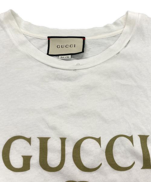 GUCCI（グッチ）GUCCI (グッチ) ロゴプリントTシャツ ホワイト サイズ:Lの古着・服飾アイテム