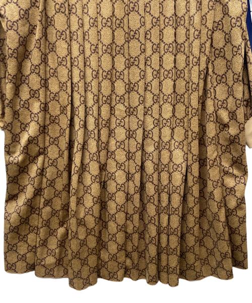 GUCCI（グッチ）GUCCI (グッチ) GGテクニカルカラー切替バックプリーツジャージーパーカージャケット ブラウン×ブルー サイズ:Sの古着・服飾アイテム