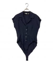 DKNY（ダナキャランニューヨーク）の古着「シルクレオタードブラウス」｜ブラック