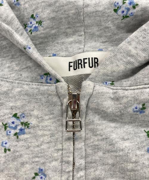 furfur（ファーファー）furfur (ファーファー) フラワープリントパーカー グレー サイズ:Ｆの古着・服飾アイテム