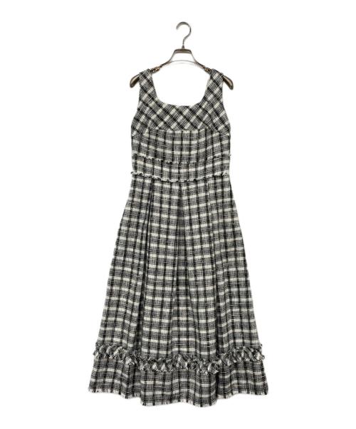 HER LIP TO（ハーリップトゥ）HER LIP TO (ハーリップトゥ) Summer Tweed Dress ホワイト×ブラック サイズ:Mの古着・服飾アイテム