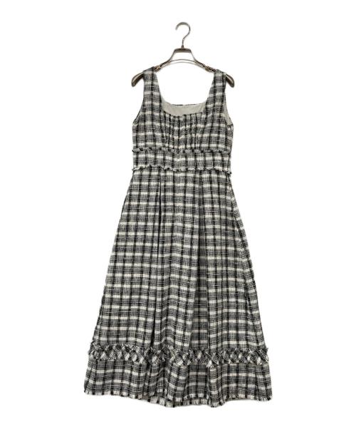 HER LIP TO（ハーリップトゥ）HER LIP TO (ハーリップトゥ) Summer Tweed Dress ホワイト×ブラック サイズ:Mの古着・服飾アイテム