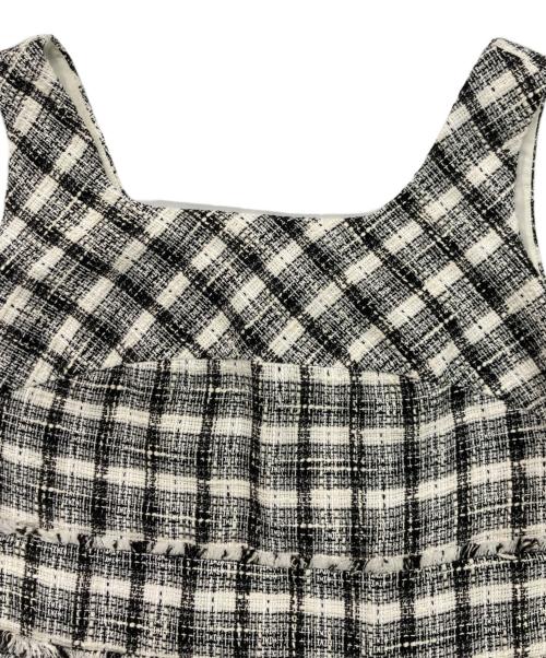 HER LIP TO（ハーリップトゥ）HER LIP TO (ハーリップトゥ) Summer Tweed Dress ホワイト×ブラック サイズ:Mの古着・服飾アイテム