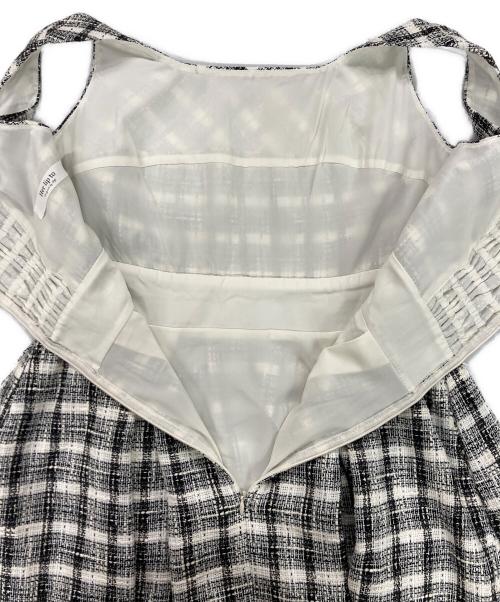 HER LIP TO（ハーリップトゥ）HER LIP TO (ハーリップトゥ) Summer Tweed Dress ホワイト×ブラック サイズ:Mの古着・服飾アイテム