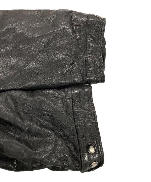 Swedish Army（スウェーデン軍）Swedish Army (スウェーデン軍) 40-50`sウール襟レザーコート ブラック サイズ:２Lの古着・服飾アイテム