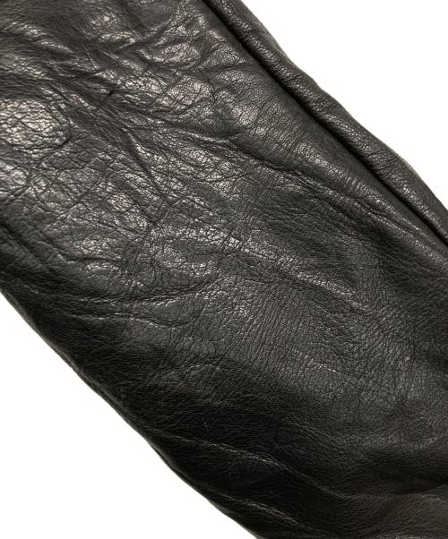 Swedish Army（スウェーデン軍）Swedish Army (スウェーデン軍) 40-50`sウール襟レザーコート ブラック サイズ:２Lの古着・服飾アイテム