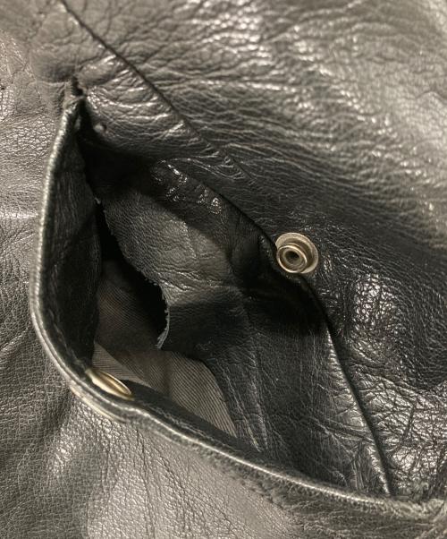 Swedish Army（スウェーデン軍）Swedish Army (スウェーデン軍) 40-50`sウール襟レザーコート ブラック サイズ:２Lの古着・服飾アイテム