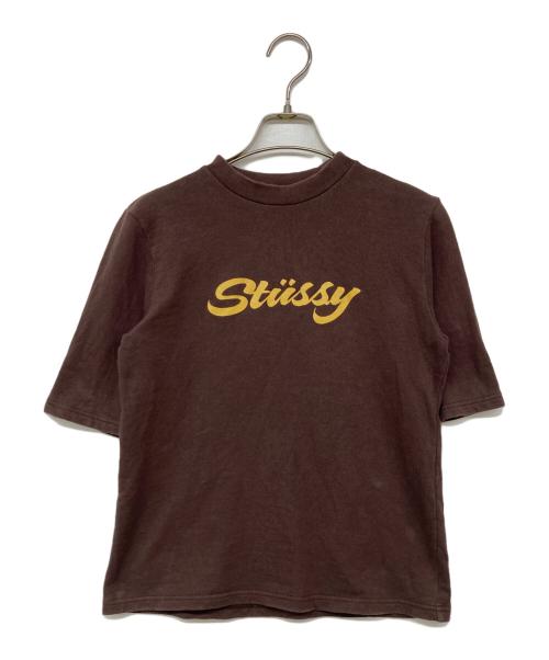 stussy（ステューシー）stussy (ステューシー) ロゴプリントTシャツ ブラウン サイズ:Sの古着・服飾アイテム