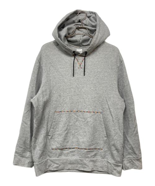 PAUL SMITH（ポールスミス）Paul Smith (ポールスミス) マルチカラーステッチプルオーバーパーカー グレー サイズ:LARGEの古着・服飾アイテム