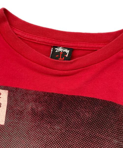 stussy（ステューシー）stussy (ステューシー) LIQUID LIQUID PHENOMENON (フェノメノン) コラボプリントTシャツ レッド サイズ:Lの古着・服飾アイテム