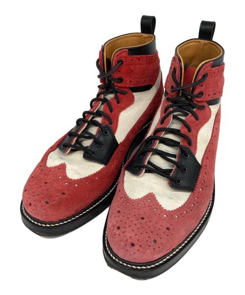 HENDER SCHEME（エンダースキーマ）HENDER SCHEME (エンダースキーマ) 冗談レースアップブーツ レッド サイズ:4の古着・服飾アイテム
