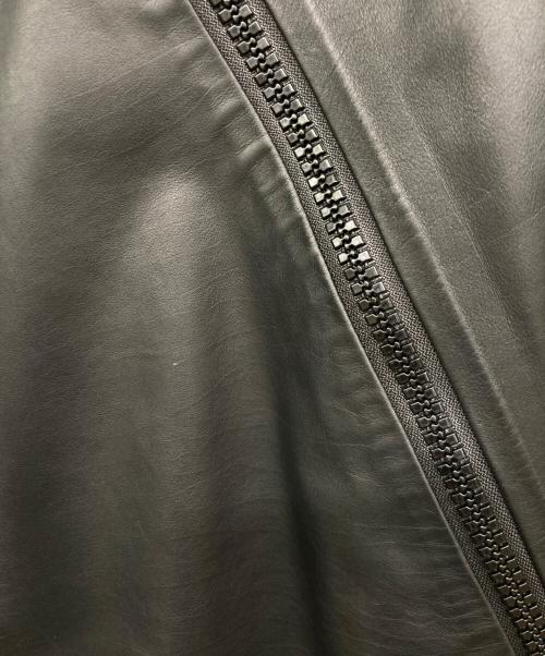 BOTTEGA VENETA（ボッテガベネタ）BOTTEGA VENETA (ボッテガベネタ) レザーフーデッドジャケット ブラック サイズ:54の古着・服飾アイテム