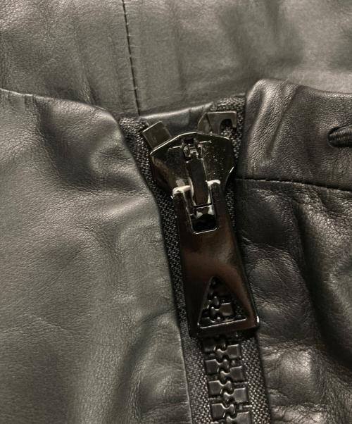 BOTTEGA VENETA（ボッテガベネタ）BOTTEGA VENETA (ボッテガベネタ) レザーフーデッドジャケット ブラック サイズ:54の古着・服飾アイテム