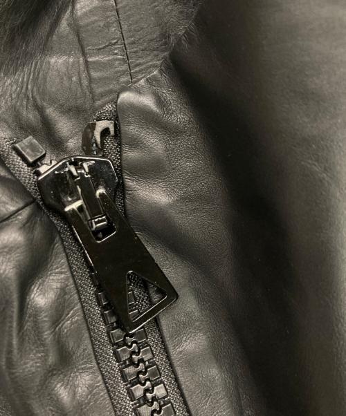 BOTTEGA VENETA（ボッテガベネタ）BOTTEGA VENETA (ボッテガベネタ) レザーフーデッドジャケット ブラック サイズ:54の古着・服飾アイテム