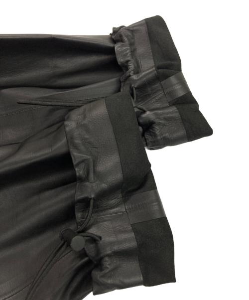 BOTTEGA VENETA（ボッテガベネタ）BOTTEGA VENETA (ボッテガベネタ) レザーフーデッドジャケット ブラック サイズ:54の古着・服飾アイテム