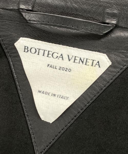 BOTTEGA VENETA（ボッテガベネタ）BOTTEGA VENETA (ボッテガベネタ) レザーフーデッドジャケット ブラック サイズ:54の古着・服飾アイテム