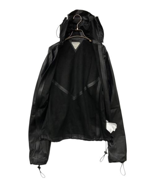 BOTTEGA VENETA（ボッテガベネタ）BOTTEGA VENETA (ボッテガベネタ) レザーフーデッドジャケット ブラック サイズ:54の古着・服飾アイテム