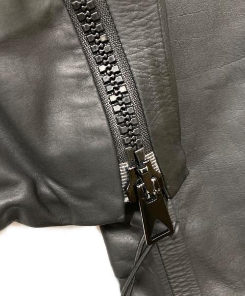 BOTTEGA VENETA（ボッテガベネタ）BOTTEGA VENETA (ボッテガベネタ) レザーフーデッドジャケット ブラック サイズ:54の古着・服飾アイテム