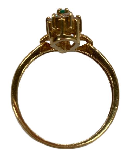 NO BRAND（ノーブランド）NO BRAND (ノーブランド) K18 フラワーモチーフ ストーン リング サイズ:表記無しの古着・服飾アイテム