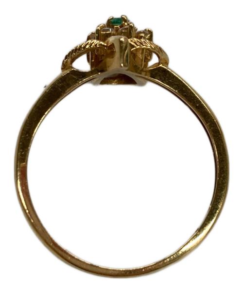 NO BRAND（ノーブランド）NO BRAND (ノーブランド) K18 フラワーモチーフ ストーン リング サイズ:表記無しの古着・服飾アイテム